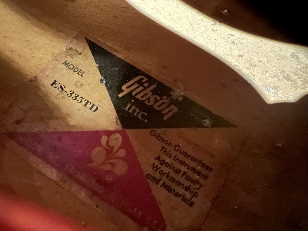 Gibson ES-335TD 70年代 セミアコギター ラベル